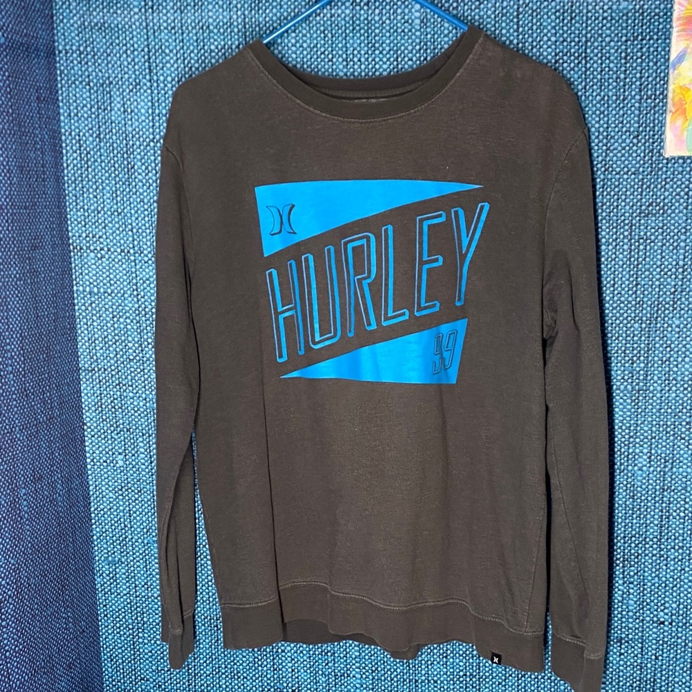 Hurley Black Crewneck with Blue Graphic
